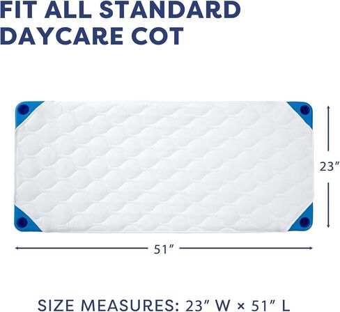 Comfyanno Quilted Daycare Cot Nap Mat Only, Fits 23" x 51" Preschool Cot | Cot Not Included, Soft & Breathable, Gentle on Skin, Extra Support & Comfort for Toddler Cozy Nap Time, White in Saudi Arabia