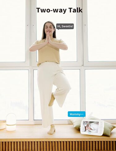 جهاز مراقبة الأطفال LONNKY مع كاميرا وصوت، شاشة ملونة 5 بوصات مع كاميرا 1080P Pan 355 درجة/إمالة 65 درجة، صوت ثنائي الاتجاه، رؤية ليلية 16 قدمًا، إنذار درجة الحرارة والصوت، نطاق يصل إلى 1000 قدم، دعم التشغيل in Kuwait