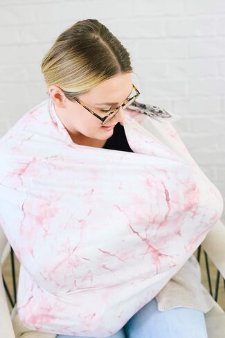 Copper Pearl Multi-Use Cover: Car Seat Covers, Nursing Cover, and Stroller Cover for Sun - Stretchy Fabric, All-Season Use, Stylish Designs, Easy Access for Moms - Roxy in Saudi Arabia