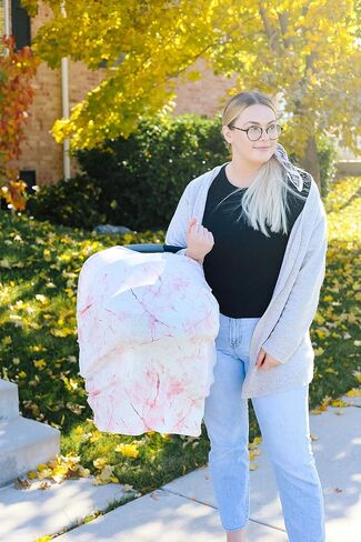 Copper Pearl Multi-Use Cover: Car Seat Covers, Nursing Cover, and Stroller Cover for Sun - Stretchy Fabric, All-Season Use, Stylish Designs, Easy Access for Moms - Roxy in Saudi Arabia