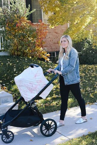 Copper Pearl Multi-Use Cover: Car Seat Covers, Nursing Cover, and Stroller Cover for Sun - Stretchy Fabric, All-Season Use, Stylish Designs, Easy Access for Moms - Roxy in Saudi Arabia