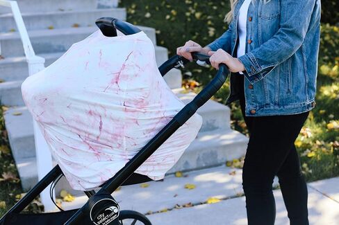 Copper Pearl Multi-Use Cover: Car Seat Covers, Nursing Cover, and Stroller Cover for Sun - Stretchy Fabric, All-Season Use, Stylish Designs, Easy Access for Moms - Roxy in Saudi Arabia
