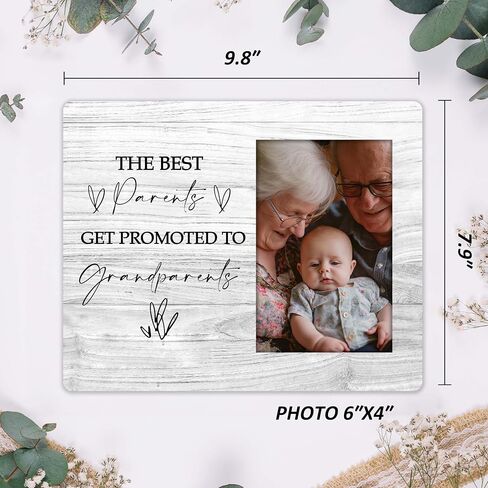 Grandkids Photo Frame, First Time Grandparents Gifts, The Best Parents Get Promoted to Grandparents, 4x6 Picture Frame, Wall Mount & Table Top, grandparents picture frame with baby. (009 in Saudi Arabia