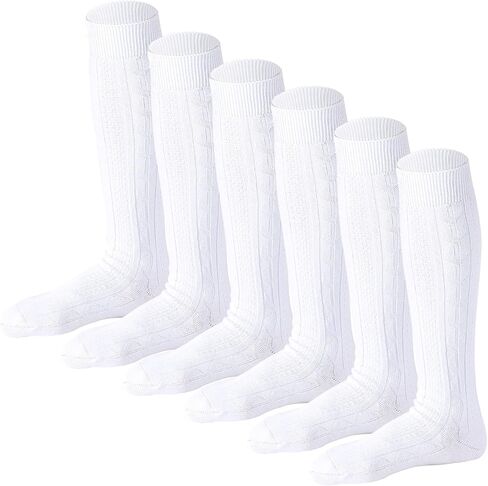 Knee High Socks for Girls Seamless Knee Socks Cable Knit Uniform Socks Cotton Long Socks Kids Dress Socks 3 Pack in Saudi Arabia