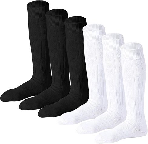 Knee High Socks for Girls Seamless Knee Socks Cable Knit Uniform Socks Cotton Long Socks Kids Dress Socks 3 Pack in Saudi Arabia