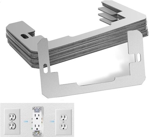 فاصل لوحة الحائط، 5 عبوات معدنية مناسبة لمستوى الجهاز لإصلاح منفذ الحائط وإصلاح قابس مخرج كهربائي فضفاض، حشوات تمديد فواصل المنافذ للمنافذ/صندوق كهربائي/مفتاح in Kuwait