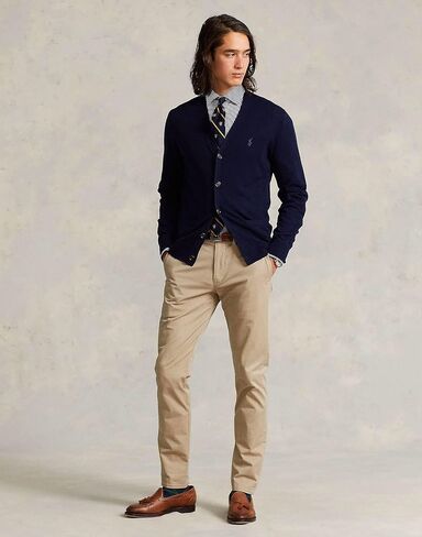 POLO RALPH LAUREN Men's Merino Wool Cardigan Sweater (Brown,L) in Saudi Arabia