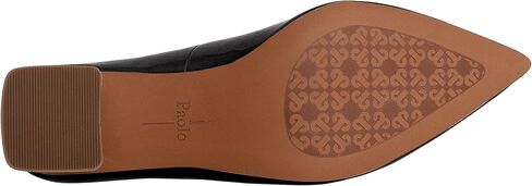 Linea Paolo - BILSON - Womens Leather or Patent Mid-Height Square Heel Pointed Toe Fashion Pump in Saudi Arabia