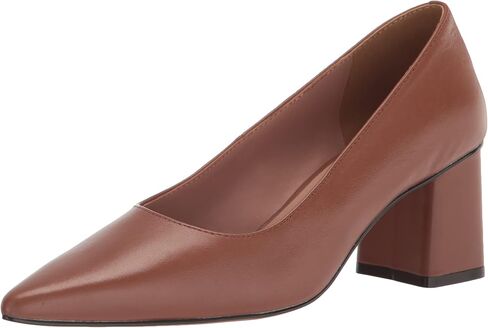 Linea Paolo - BILSON - Womens Leather or Patent Mid-Height Square Heel Pointed Toe Fashion Pump in Saudi Arabia