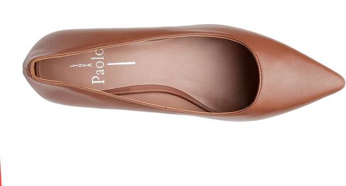 Linea Paolo - BILSON - Womens Leather or Patent Mid-Height Square Heel Pointed Toe Fashion Pump in Saudi Arabia