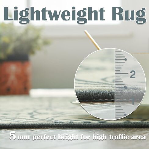 jinchan المطبخ عداء البساط 2x6 الشرقية المدخل عداء البساط قابل للغسل خمر عداء الأزهار غير زلة لينة الرجعية المتعثرة رقيقة البلد بوهو البساط لغرفة النوم الحمام غرفة الغسيل غرفة المعيشة رمادي داكن in Kuwait