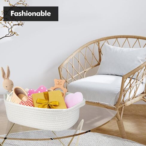 5 Pack Cotton Rope Woven Basket Set, Woven Storage Basket with Handle for Bathroom, Baby Nursery, Kitchen, Bedroom (Off-white) in Saudi Arabia