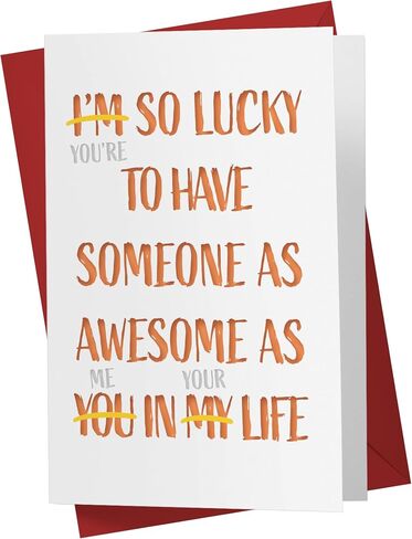 Karto - Funny Birthday Card for Men Women, Large 5.5 x 8.5 Happy Birthday Card for Husband Wife, Birthday Card for Boyfriend Girlfriend - Happy Lucky in Saudi Arabia