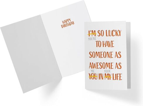 Karto - Funny Birthday Card for Men Women, Large 5.5 x 8.5 Happy Birthday Card for Husband Wife, Birthday Card for Boyfriend Girlfriend - Happy Lucky in Saudi Arabia