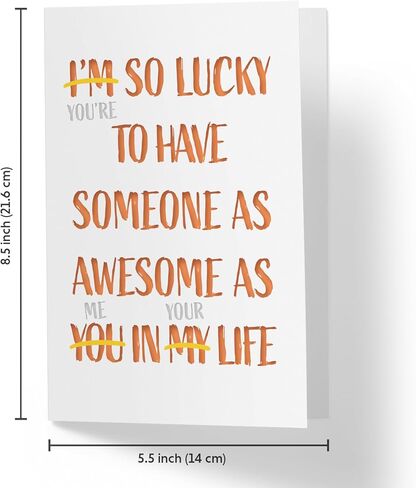Karto - Funny Birthday Card for Men Women, Large 5.5 x 8.5 Happy Birthday Card for Husband Wife, Birthday Card for Boyfriend Girlfriend - Happy Lucky in Saudi Arabia