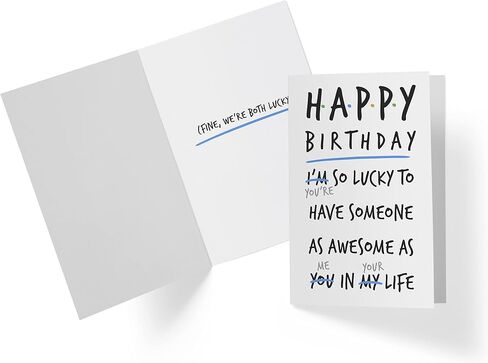 Karto - Funny Birthday Card for Men Women, Large 5.5 x 8.5 Happy Birthday Card for Husband Wife, Birthday Card for Boyfriend Girlfriend - Happy Lucky in Saudi Arabia