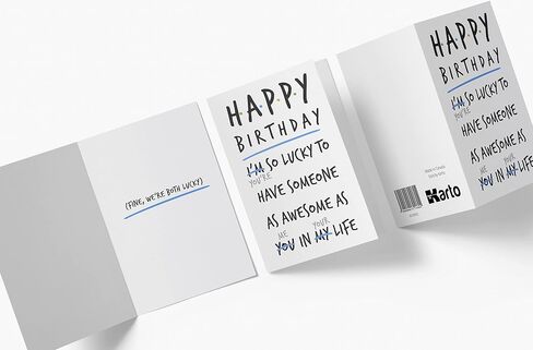 Karto - Funny Birthday Card for Men Women, Large 5.5 x 8.5 Happy Birthday Card for Husband Wife, Birthday Card for Boyfriend Girlfriend - Happy Lucky in Saudi Arabia