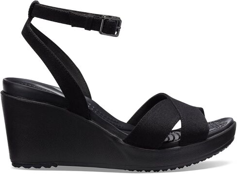 صندل نسائي من Crocs Leigh II بحزام متقاطع للكاحل، أسود، رقمي_4 in Saudi Arabia