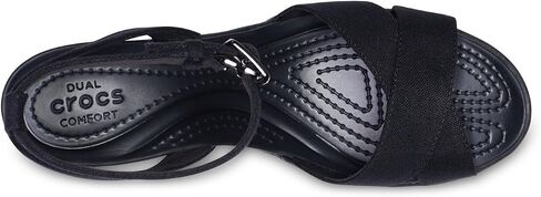 صندل نسائي من Crocs Leigh II بحزام متقاطع للكاحل، أسود، رقمي_4 in Saudi Arabia
