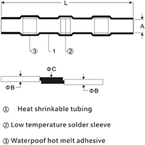 50 قطعة موصل سلك سدادة اللحام، موصلات لحام سوبوبي، موصلات مؤخرة الانكماش الحراري، محطات كهربائية نحاسية بيضاء in Kuwait