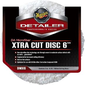 Meguiar's 6" DA Microfiber Xtra Cut Disc DMX6 - Premium Microfiber Car Buffing Pad for Moderate to Heavy Defect Removal - Cutting Dual Action Polisher Pad for Professional Results, 2 Pack