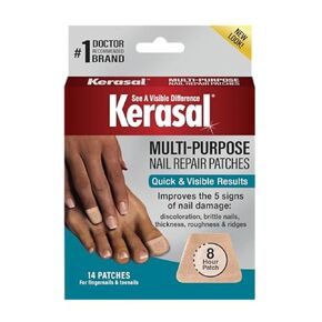 Kerasal Multi-Purpose Nail Repair Patches - 14 Count - Nail Repair for Damaged Nails, 8-Hour Nail Treatment Restores Healthy Appearance