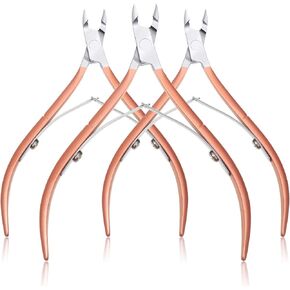 3 Packs Cuticle Cutter Cuticle Nippers Pointed Blade Cuticle Trimmer Stainless Steel Nail Clippers Manicure Tool for Fingernails No Cuticle Pusher (Rainbow Color)