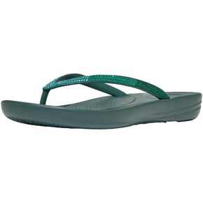 FitFlop Women's Iqushion Ombre Sparkle Flip-Flops Deep Teal/Mint Blue 7