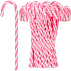 Christmas Plastic Candy Cane Christmas Tree Hanging Ornament for Holiday Party Decoration Favor (Red and White, 50 Pieces)