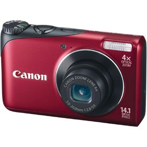 Canon Powershot A2200 14.1 MP Digital Camera with 4x Optical Zoom (Red) (Renewed)