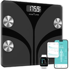 Scale for Body Weight and Fat Percentage, Bveiugn Digital Accurate Bathroom Smart Scale LED Display, 13 Body Composition Analyzer Sync Weight Scale BMI Health Monitor Sync Fitdays App - 400lb