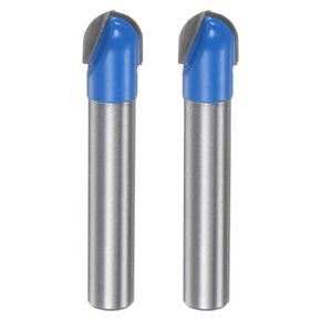 HARFINGTON 2pcs Router Bit Core Box 1/4 Shank 5/16 Inch Cutting Dia. Round Nose Router Bit 2 Flutes Carbide Cove Box Cutter for Carpentry Woodworking Milling Cutter Tool