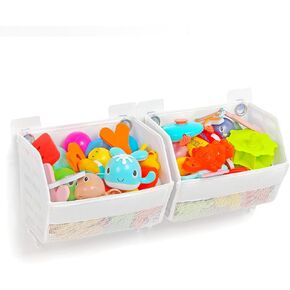 Edge of Bathtub Bath Toy Holder 2 Piece Set,Easier to take Out and Put Down Toys, Multi-Functional Bathtub Toy Holder, Quickly Fish Out Bath Toy, Bath Toy Holder for Easily Organise and Sort Toys.