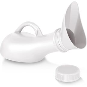 OUTFANDIA Female Urinal Spill Proof 1000ML- Urinal for Women & Men - Unisex Pee Funnel - Portable Urinals for Women - Sturdy Female Urination Device for Car Travel, Road Trip Essentials
