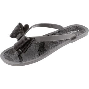 Capelli New York Ladies Floral Pom Opaque Jelly Flip Flops