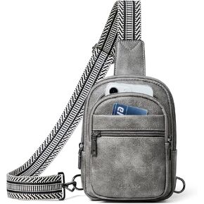 SMALL Sling Bag Fanny Packs For Women Men Mini Crossbody Chest Belt Travel Bag Purse Handbag Faux Leather Fashion Cute