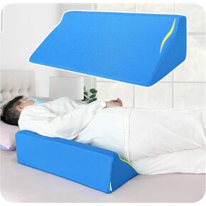 NEPPT Wedge Pillow Body Position Wedges Back Positioning Elevation Pillow Case Pregnancy Bedroom Eevated Body Alignment Ankle Support Pillow Leg Bolster (Blue)