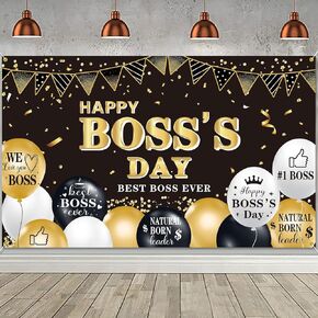 Happy Boss's Day Backdrop Banner 71 x 43 Inch Boss's Day Decorations Office Background Banner Best Boss Ever Party Decorations for Happy Boss's Party Photo Props Backdrop
