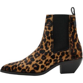AllSaints Women's Fox Ankle Boot, Leopard Brown, 9