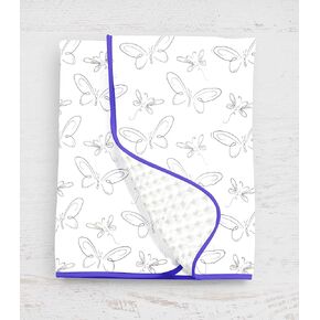 Butterflies & Dragonflies Baby Blanket, Purple