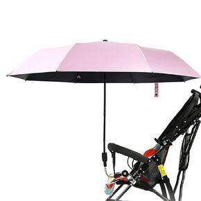 Universal Baby Stroller Sun Protection Parasol, with Umbrella Clip Fixing Device, UPF 90+ UV Protect Pushchair Sun Parasol (Black)