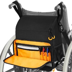 Wheelchair Bags to Hang on Back,11 Pockets Wheelchair Backpack Bag,Wheelchair Accessories Pouch for Adults,Accessories Storage Bag for Wheelchair with Thermal Insulation Pocket