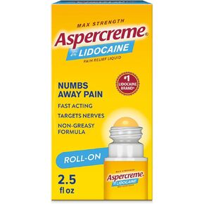 Aspercreme Essential Oils Lidocaine Pain Relief With Lavender, Roll-On No Mess Applicator, 2.5 oz.