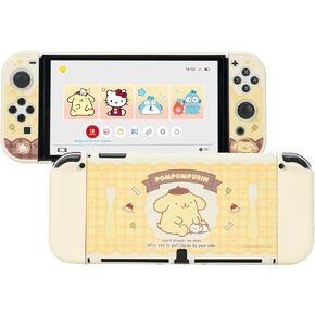 Protective Shell for Switch OLED,Slim Cover Case Compatible with Nintendo Switch OLED,Anti-Scratch and Shock-Absorption Design Joy Con Cover Skins - Pudding Dog