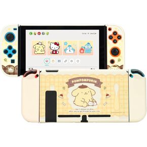 Protective Shell for Nintendo Switch,Kawaii Cartoon Dockable Case for Regular Switch,Anti-Scratch and Shock-Absorption Design Cover Skin - Pudding Dog