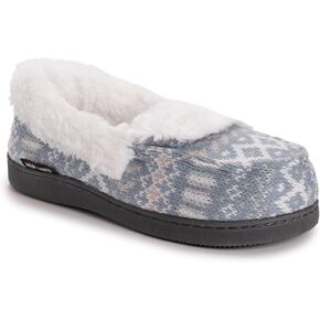 MUK LUKS Women's Anais Slipper, Silver Fox, Medium