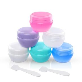 Cosywell Travel Containers Sets Silicone & PP Cream Jars for Toiletries Empty Lotion Containers Leak-proof & BPA Free Bottles Accessories with Hard Sealed Lids for Cosmetic Makeup Face Cream (9 Jars)