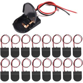 30 PCS CR2032 Battery Holder with Switch, Coin Cell Battery Holder with Leads, CR2032 Coin Cell Battery Holder (Transparent)