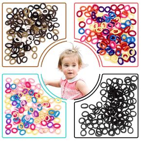 400 Pcs Baby Hair Ties, Toddler Hair Accessories Elastic Hair, hair ties for baby girls, toddler hair accessories, baby hair ties cotton, 4 styles to be used in combination