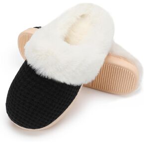 Comfy House Slippers for Women Fuzzy Memory Foam Slippers Cozy Slip on Outdoor Indoor Warm Fleece Lined Bedroom Shoes